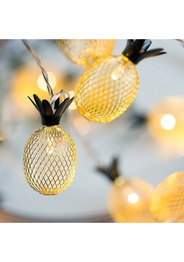 3m Demir Ananas Usb Tak Romantik Led Dize Tatil Işık, 20 Led Genç Tarzı Sıcak Peri Dekoratif Lamba Noel, Düğün, Yatak Odası Sıcak Beyaz Diğer