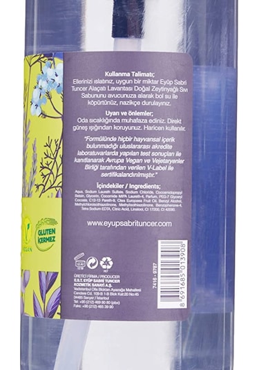 Eyüp Sabri Tuncer Alaçatı Lavantası Doğal Zeytinyağlı Sıvı Sabun 500 ML