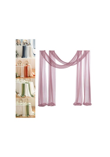 Homyl Düğün Kemeri Drapaj Masa Koşucusu Arka Plan Temalı Koyu Pembe