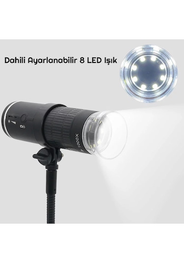 Triline 1000x Wifi Dijital Led Kablosuz Pilli Mikroskop 1080p