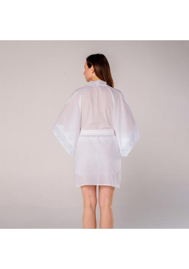 Pearl Dantelli Kadın Kimono Sabahlık
