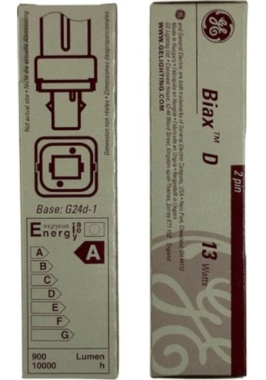 General Electric Ge Biax D 13w 2 Pinli Plc Ampul Geçmeli Soketli