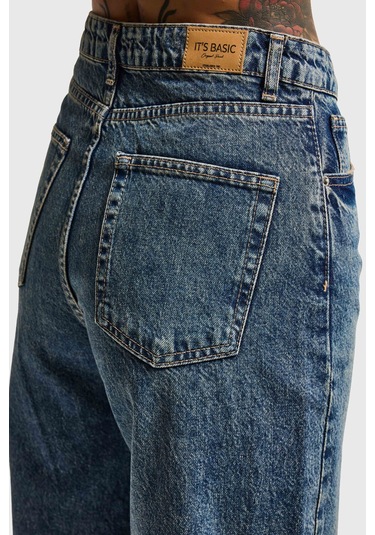Itsbasic Kadın Tint Kot Doris 4s6-65 Straight Fit Yüksek Bel %100 Koton Denim Jean