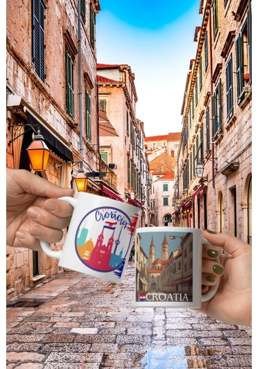 Hırvatistan Kupa Bardak 2 Adet Seyahat Hatıra Croatia Mug