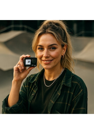 Mioji Action 12x 4k 60fps 20mp Çift Ekran Wifi 170 Aksiyon Kamerası Siyah