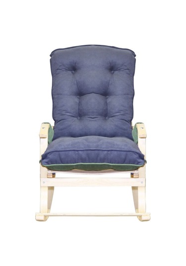 Enda Home Mosso Çift Minderli Ahşap Sallanan Sandalye Tv Baba Koltuğu Dinlenme Koltuğu Yeşil - Füme