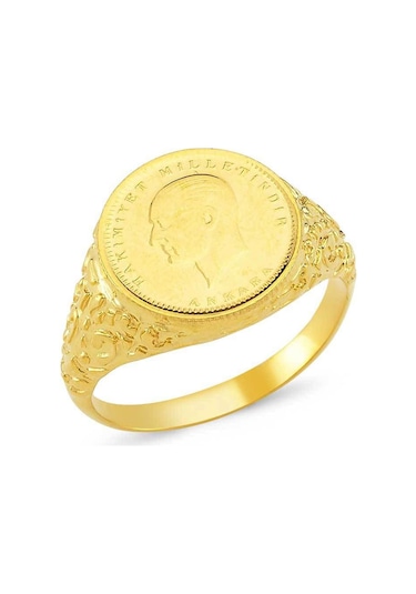 Ata Çeyrek Altınlı Işlemeli Erkek Yüzük