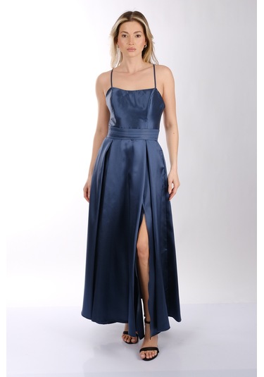 Abiye Elbise Dori 00kb7078 Koyu İndigo