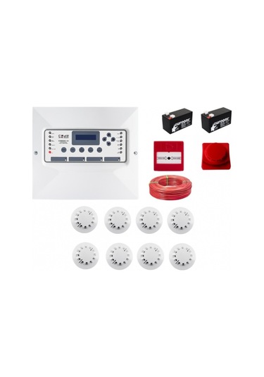 8 Dedektörlü Digital Yangın Alarmı Codesec