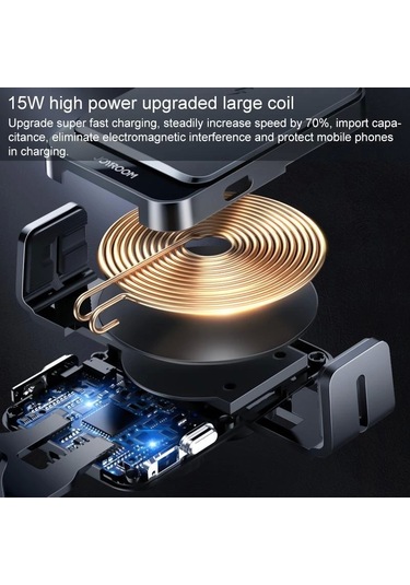 Joyroom Jr-zs219 Kablosuz Şarj 15w Vantuzlu Cep Telefonu Tutucu Siyah Çok Renkli