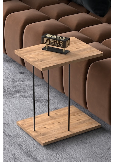 Yan Sehpa Tekerlekli Servis Sehpası Hnd Dikdörtgen Atlantik Çam