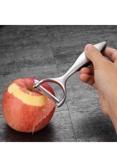 Ulzyvf Soyma Büzücü - Pratik Soyma Aracı, Gümüş Rengi, Soyucu Bıçağı Gümüş