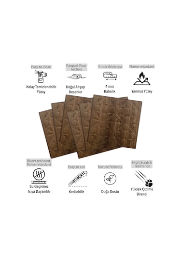 3 Boyutlu Duvar Paneli Kabartmalı Kareli Yuvarlak Desen Pvc 41x41 Cm/ 6 Adet /1 M² Antik