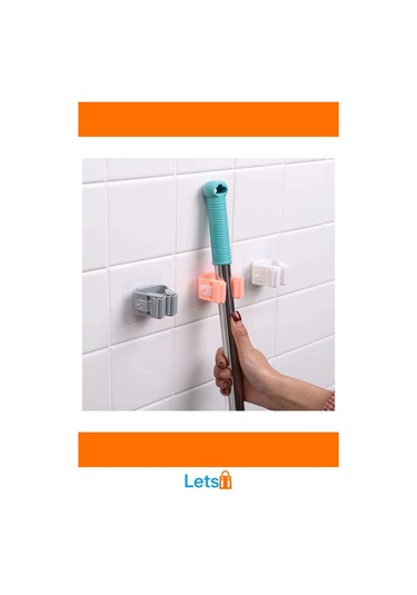 Duvara Monte Dayanıklı Plastik Mop Paspas Tutucu 4 Adet Çok Renkli