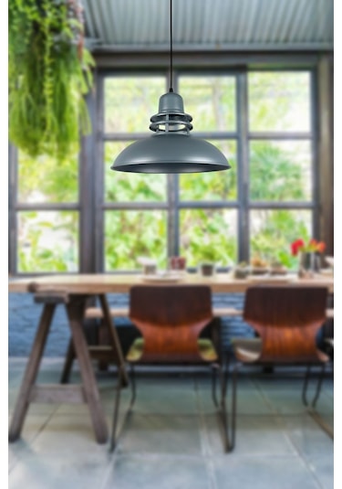 Fener Özel Tasarım Modern Salon - Mutfak - Cafe Antrasit Tekli Sarkıt Avize Antrasit