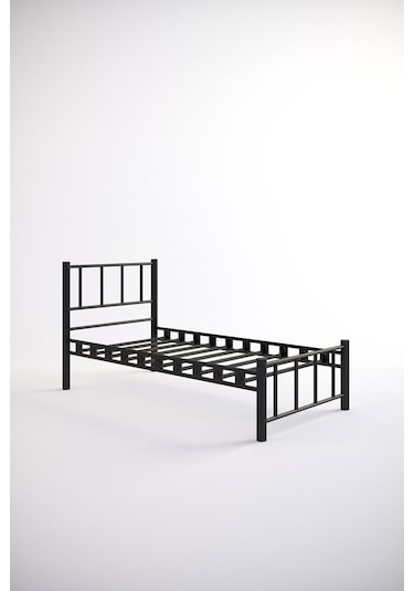 Argimo Zambak Tek Kişilik Ferforje Siyah Metal Karyola 120x200