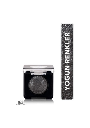 Flormar Yoğun Işıltılı Göz Farı - Baked Eyeshadow -002 Black Glitters- 8682536052368