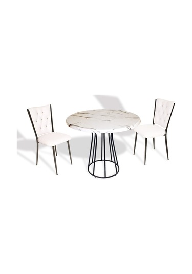 Beymobilya Bahçe Ve Balkon Masa Takımı Palermo Werzalit - Kapitoneli 2 Li Q8 (540840555) Beyaz