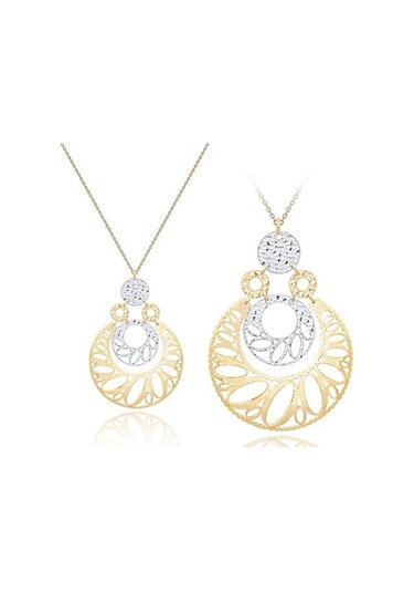 Tektaş - Sarı Beyaz Altın 14 Ayar Trend Taşsız Kolye N11.46060