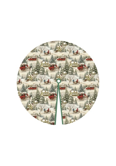 Yılbaşı Çam Ağacı Örtüsü Vintage Kış Masalı