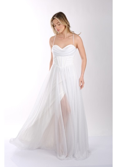 Abiye Elbise Dori 00kb5108 Beyaz