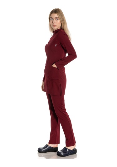 Bordo Soft Likra Tesettür Takım