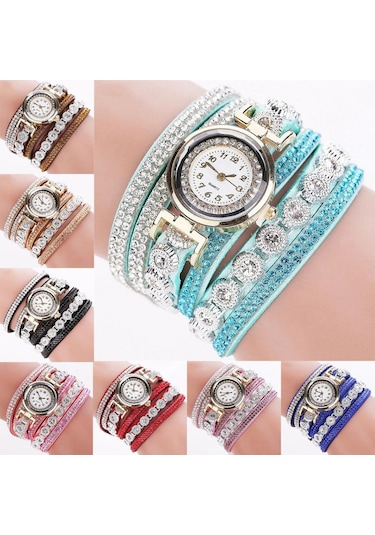 Beyaz Vintage Bayan Taklidi Dekor Yuvarlak Kadran Analog Kuvars Bilek İzle Bilezik