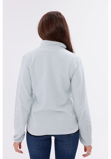 Monox Kadın Slim Fit Tam Fermuarlı Polar Ceket Yeşil