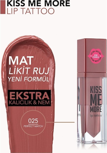 Flormar Uzun Süre Kalıcı Mat Ruj - Kiss Me More-025 Perfect Match-8682536040921