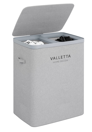 Valletta Paloma 100l Çift Bölmeli Katlanabilir Çamaşır Sepeti