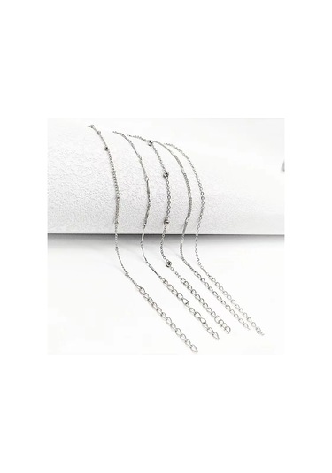 Taboshangwu5'li Set Gümüş Kaplama Paslanmaz Çelik Halhal Bilezik - Kadın Erkek Plaj Aksesuarı Sevgililer Günü Hediyesikırmızı Kırmızı