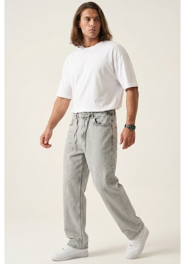 Bigdart Erkek Rahat Kesim Baggy Jean Pantolon 30075 - Taş