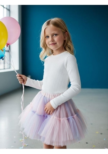 Zekids Kız Çocuk Pamuklu Kaşkorse Bluz-16456 Ekru
