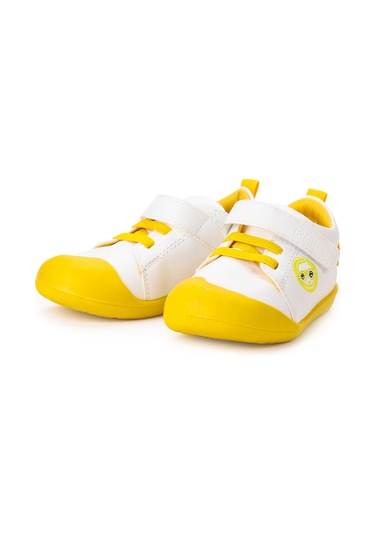 Kiko Kids Smile Cırtlı Erkek Bebek İlk Adım Panduf Ayakkabı Sarı