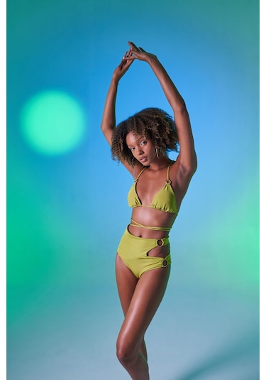 Holly Lolly Üçgen Bağcıklı Ayarlanabilir Delphi Bikini Üstü Yeşil