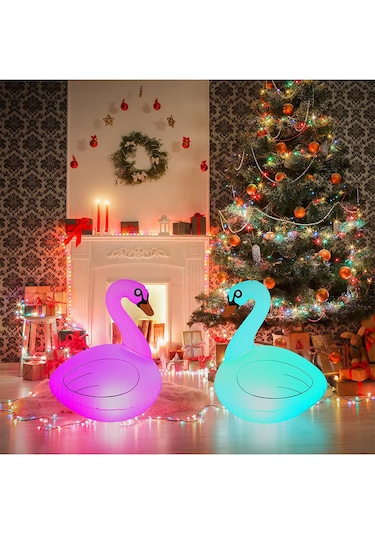 Greentech Güneş Enerjili Renk Değiştiren Led’li Şişme Kuğu / GT-SL24