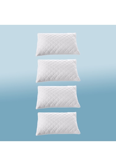 4 Adet Kapitoneli Fermuarlı Yastık Koruyucu Alezi 50x70 Cm