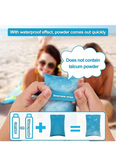 Yifomall Çocuklar İçin Plaj Kumunu Temizleme Çantası - Yumuşak Koral Kadife, Göz Ve Kulaklara Kum Kaçmasını Önler Mavi
