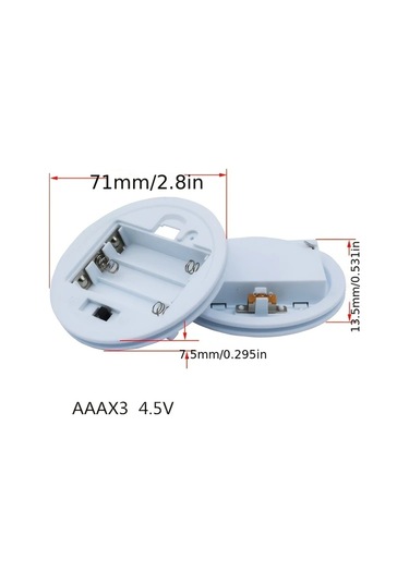 Fochsia 3 Aaa Beyaz Pil Yatağı Işıklı Taban Kapaklı Anahtarlı Yuvarlak Pil Kutusu Aksesuarı