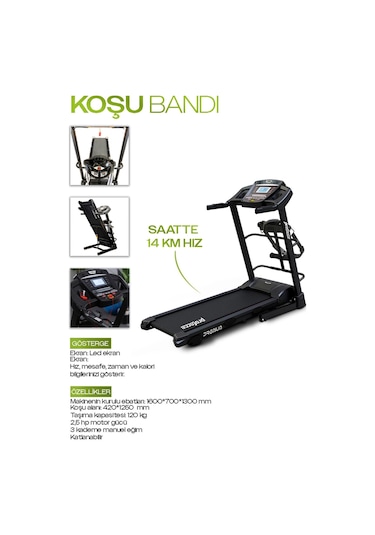 Proforce Premıum Koşu Bandı 2.5 Hp Led Gösterge 0 - 14 Km/s Hız Kolay Kurulum