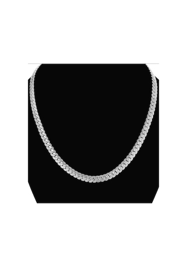 Ezme Hasır Yassı Yılan Model Çelik Erkek Kolye Eck36