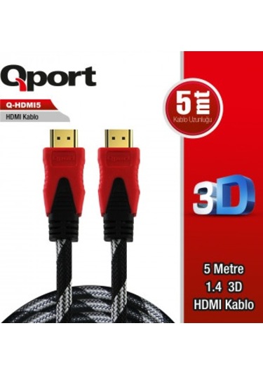 Qport Q-hdmı5 Hdmı 1.4 V Altın Uçlu Kablo 5 Mt