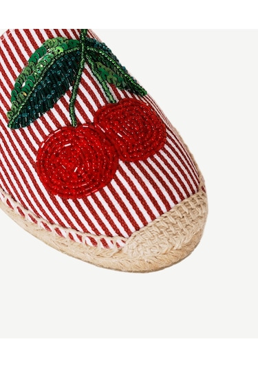 Yargıcı Boncuk İşlemeli Espadril 26ykay4032x 016 Bordo