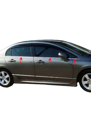 Honda Civic Krom Cam Çıtası 6 Prç 2006-2011 Arası P.çelik