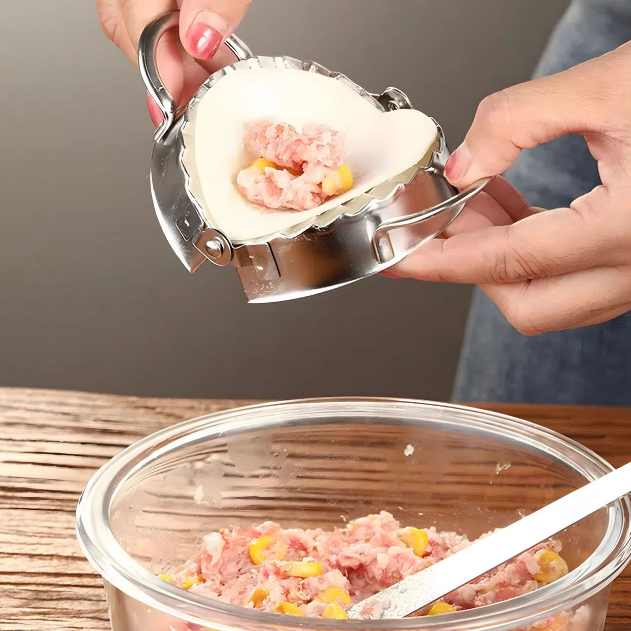 Yaleker 304 Gıda Grubu Paslanmaz Çelik Manti Kalıbı - Yemek Güvenliği Standartları Uygun Gümüş