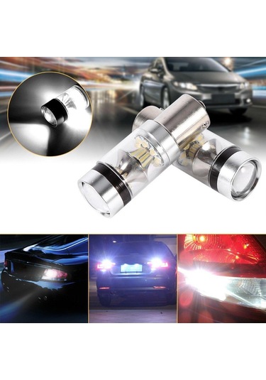 jmsstore 100w 1156 Ba15s P21w Beyaz 20smd Led Yedekleme Sis Drl Işık Araba Ters Lamba Üst