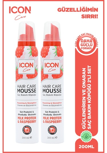 Icon Saç Bakım Köpüğü Mılk Proteın & Raspberry 2'li Set