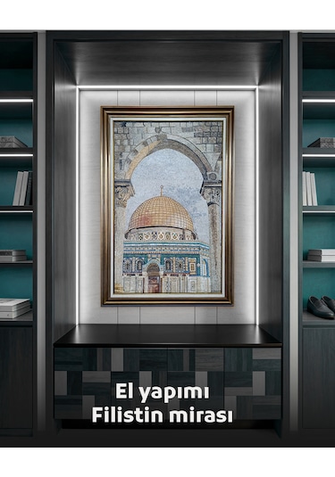 Kubbetü's-sahra Dikey Mozaik Tablo 144x104 Cm .