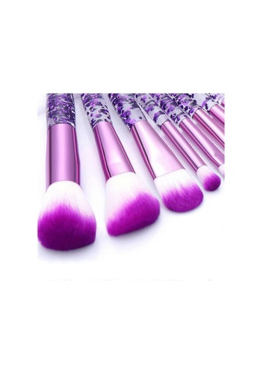 Makyaj Fırçası Seti Seyahat Makyaj Fırçaları Allık Fırçası Kristal Makyaj Fırçaları Mor Makyaj Fırçaları Simli Makyaj Fırçaları Mor