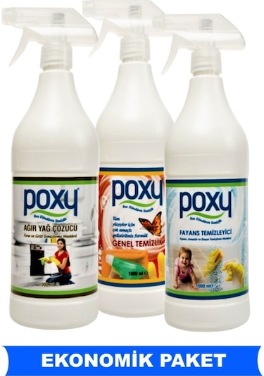 Poxy Temizlik Ürünü Kampanya Paketi 3 x 1 L